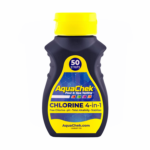Kit de tiras reactivas AquaChek Amarillo 4 en 1 para análisis de cloro, pH y alcalinidad.